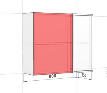 Шкаф угловой 800 средний переходн.