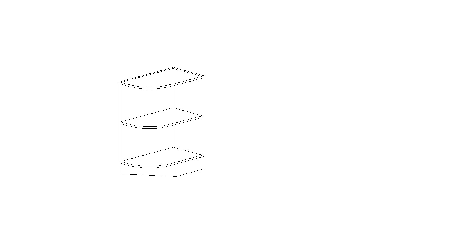 Модерн Шелкография 1.38.1 Завершающий элемент нижний (радиусный) (280 x 716 x 550)